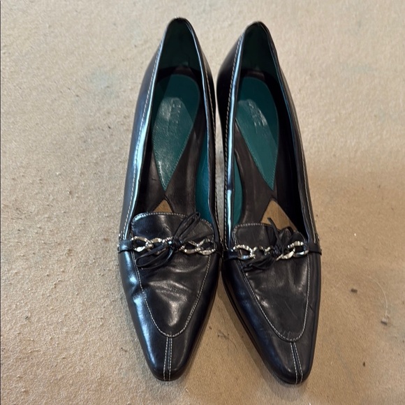 Van Eli Black Heels Classic Leather Design - Picture 1 of 4